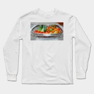 Tomato and Cucumber Harvest in Kitchen Sink Long Sleeve T-Shirt